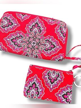 Vera Bradley Frankly Scarlet Wallet & Coin Pouch Set NWT Retired Vintage
